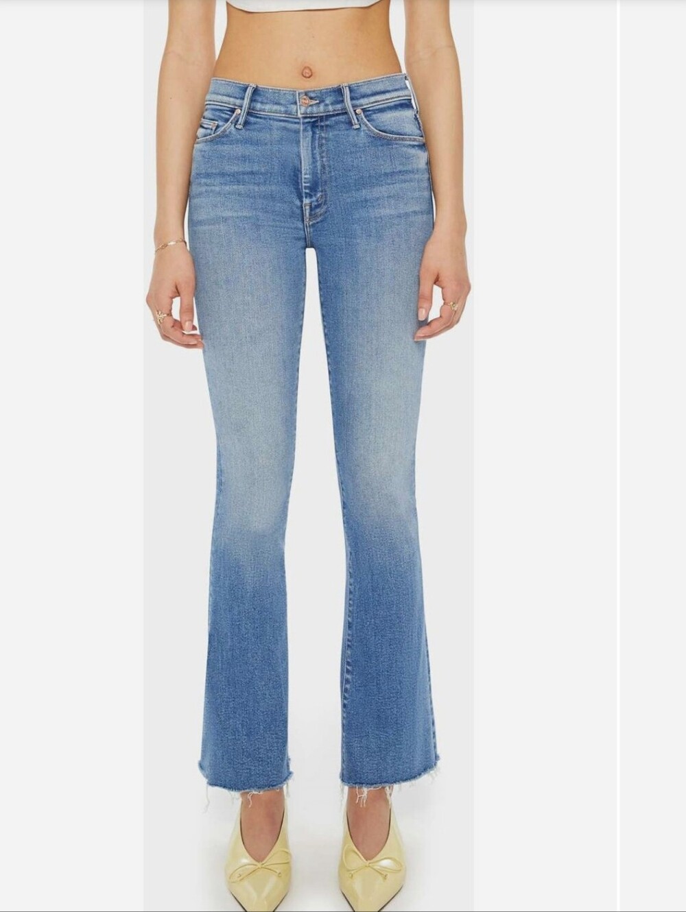 Mother The Weekend Fray Hem Bootcut Jeans